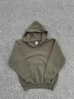 90s〜00s Russell オリーブ色 フーディ　ボロ
