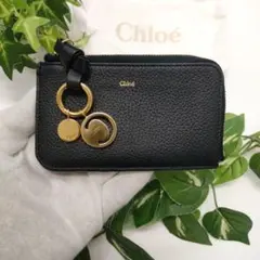 クロエ　フラグメントケース　コインカードホルダー　アルファベット　ブラック