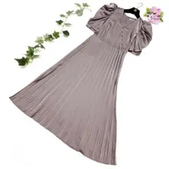 snidel スナイデル サテン パフスリーブ ワンピース ロングワンピース