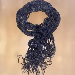 ラメ入り黒フリンジストール