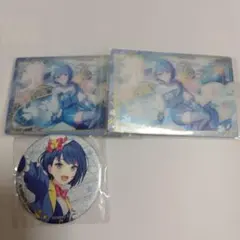プロセカ 桐谷遥 サンリオコラボの缶バッチ、ウエハースカード
