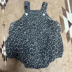 FMB ヒョウ柄 ツイルサロペット 80サイズ