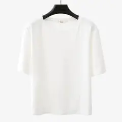 XL ホワイト Tシャツ 無地 シンプル 夏 薄め 涼しい 半袖 レディース