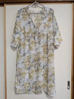 美品　花柄ロングカーディガン　サイズF