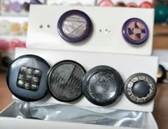 黒と紫のボタンセット #882