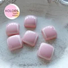 ◆匿名配送◆パーツおまとめ割引◆くすみピンク　タイル風カポション　6個