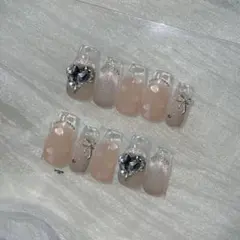 ネイルチップオーダー ワンホン フレンチガーリー 韓国 マグネットクリアフレンチ