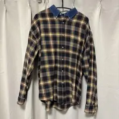 BLUE チェック柄 長袖シャツ Lサイズ