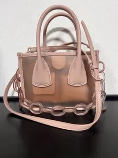 Charles & Keith 2way ショルダーバッグ ピンクベージュのサムネイル