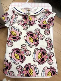 セーラー　クマ柄 半袖Tシャツ 90サイズ　ワンピースのサムネイル