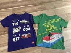 紫・緑色 Tシャツ 100cm 2枚セット