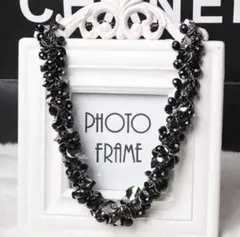 高級感クリスタル宮廷風ヴィンテージネックレスフラワーモチーフチョーカー黒