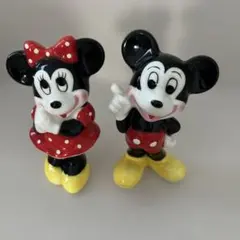 ミッキー＆ミニー　陶器　置物のサムネイル