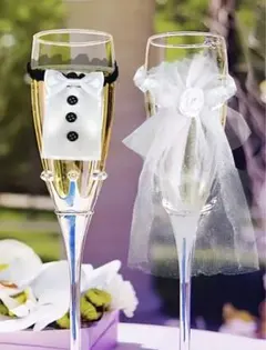 ブライダル ウェディング グラス飾りセット タキシード&ドレス