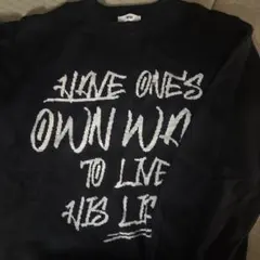 メッセージプリント ブラックニット Fサイズ