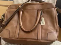 COACH コーチ 本革 レザー ビジネスバッグ 2way ショルダー付き