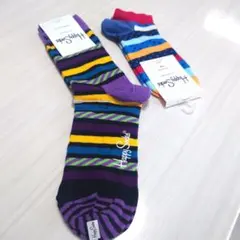 【新品未使用】HappySocks レディース ソックス　２３−２５cm　２足組