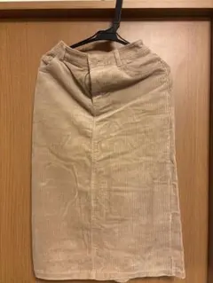 ベージュ コーデュロイ タイトスカート