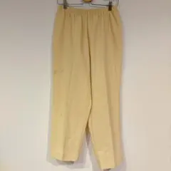 クリーム色 ワイドパンツ ゴムウエスト ポケットあり イージーパンツ 春色