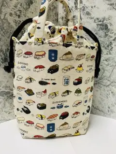 ハンドメイド　7 寿司猫ちゃんトート巾着