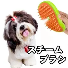 スチームブラシ ペット 犬 猫 抜け毛除去 マッサージ USB充電 コードレス