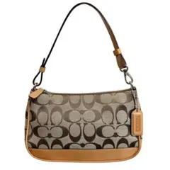 COACH コーチ シグネチャー アクセサリーポーチ ベージュ ミニバッグ