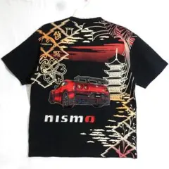 日産× 錦 半袖Tシャツ 526213 NISMO GTR35塔と紋様 黒 Mのサムネイル