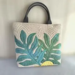 ハワイアンキルト　トートバッグ　ハンドメイド
