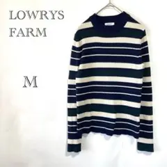 ローリーズファーム タートルネックニット 【M】ボーダー柄 リブ 秋冬