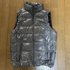 グレー ダウンベスト Mサイズ 光沢仕上げプレミアムダウンライト