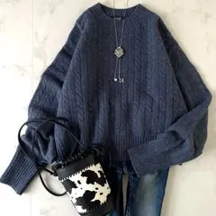 2024.美品☆ジャーナルスタンダードレサージュ ショート丈 ケーブルニット