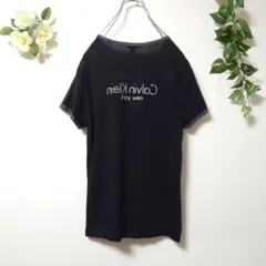 カルバンクライン リンガーTシャツ 黒 M ロゴ new yorkのサムネイル