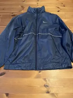 ナイキナイロンジャケットy2k刺繍ネイビーnikeメンズXL古着vintage