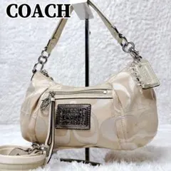 COACH poppy signature shoulder hobo 2way