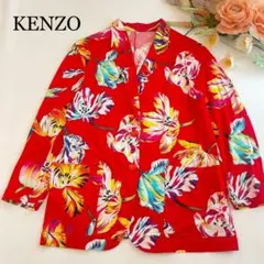 希少 エルカ期 KENZO ケンゾー 花柄 総柄 テーラードジャケット Mのサムネイル