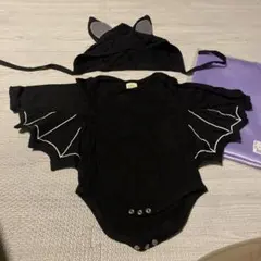 コウモリ コスチューム 90サイズ ハロウィン用紫シート付き