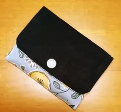 ハンドメイド　ポケットティッシュケース ＊北欧の森　くすみブルー×ブラック＊