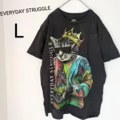 送料込❤EVERYDAY STRUGGLE 【L】猫 Tシャツ ブラック お洒落