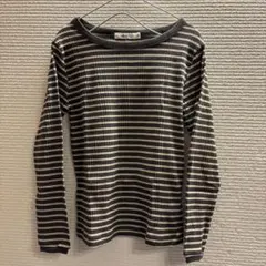 niko and... ストライプ ボートネック 長袖Tシャツ