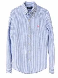 POLO RALPH LAUREN ストライプ リネンシャツ　シアサッカー素材のサムネイル