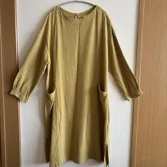 スタジオクリップ　マスタード色　ロングチュニック　ミドルワンピース