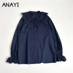 D116 美品♡雑誌掲載 ANAYI　アナイ コットンサテン　刺繍襟　ブラウスのサムネイル