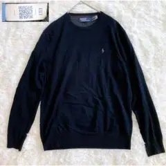 復刻現行QRタグ✨ポロバイラルフローレン 薄手ニット セーター Mサイズ 黒
