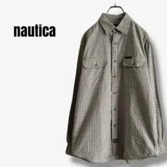 sy2326 ノーティカ　チェックシャツ　長袖　フラップポケット　ロゴパッチ