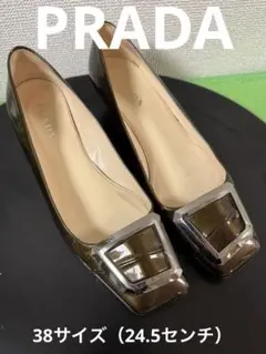PRADA ブラウン スクエアトゥ パンプスのサムネイル
