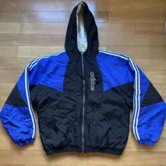 Adidas アディダス ナイロンジャケット　中綿 刺繍 3本ライン 古着