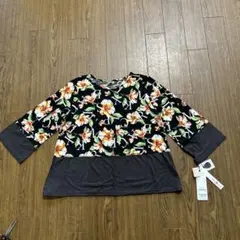 新品　ブローディア　Tシャツ　カットソー　40 総柄プリント　切り替えカットソーのサムネイル