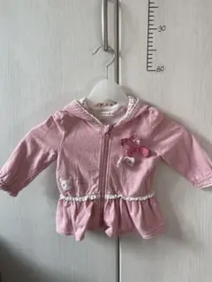 Coutur a Coeur うさぎ耳フード付き　パーカー　80㎝　ドット柄