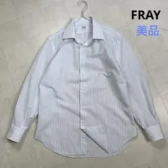 〈美品〉FRAY フライ【L】コットンリネン 長袖ストライプシャツのサムネイル