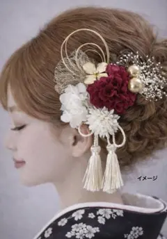 卒業式 成人式 結婚式 髪飾りヘッドパーツ 水引 ドライフラワー 袴